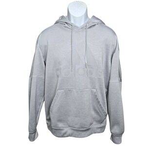 Adidas Mens Athletic Climawarm Logo Hoodie Pullover Size Large Training Gym Gray
